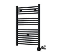 Kibath Toallero Secatoallas radiador electrico, tubos de acero con acabado lacado en negro mate 800x500 con termostato fácil de usar