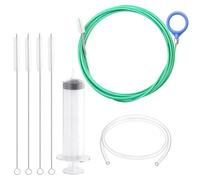 KIBBEH Herramienta de limpieza de drenaje de techo corredizo, kit de 7 piezas con limpiador de tuberías flexible de 500 cm de largo, 4 cepillos de limpieza, cepillo limpiador de tubos de diseño de