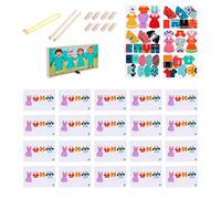 KiBcsLic 1 Juego de Rompecabezas de Vestir de Madera para Niños Juguete Educativo con Tarjetas Interactivas Adecuado para Juegos