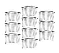 KiBcsLic 10 Piezas 20 Accesorios para El Cabello DIY Suministros de Joyería Placa con Clips Insertados Peineta Peinetas para 8.5X4.5cm, Plata