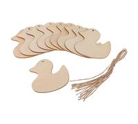 KiBcsLic 10 Piezas Wood Cutouts Decoraciones de Madera Tags de Madera Embellishments de Madera MDF Fáciles de Pintar Y Grabar Adecuadas para Manualidades DIY S, Pato Natural, Pato 80x80x2mm