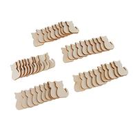 KiBcsLic 10 Piezas Wood Cutouts Decoraciones de Madera Tags de Madera Embellishments de Madera MDF Fáciles de Pintar Y Grabar Adecuadas para Manualidades DIY S, Gato de Madera, 3x2,2x0,2 cm