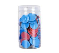 KiBcsLic 100 Fichas de Aprendizaje de Dos Colores, Portátiles para Practicar Matemáticas, Discos de, Marcadores, Fichas de Bingo para Fiestas Infantiles, Rojo Azul