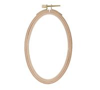 KiBcsLic 12 Piezas Aro de Bordado Ovalado Bastidor Marco Círculo de Madera Natural Herramienta Multifuncional para Adornos Navideños Adecuado para Enseñar, tal como se describe, 16cm 13.7cm