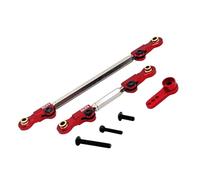 KiBcsLic 2 Piezas de Compuestos de Dirección, Compuestos de Servo Ajustables de Alta Resistencia, Barra de Tren RC para Modificación de Autos RC H12Y H12Y+ 1/1, Rojo