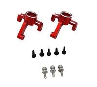 KiBcsLic 2X Manguetas de dirección Delanteras RC 1/24, Copas de dirección Delanteras, Mejora DIY Reforzada para vehículos Todoterreno Wltoys, Camiones y, Rojo Y Plata
