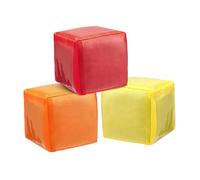 KiBcsLic 3 Dados con Bolsillos para Niños, Accesorios Suaves, Cubos de Instrucción Diferenciada.