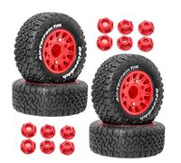KiBcsLic 4 Piezas de Accesorios Profesionales para modificación de Ruedas y neumáticos RC para 1/10 727, Rojo