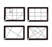 KiBcsLic 4 Piezas Visor de búsqueda con Cadena, Regla de proporción Resistente, Visor de composición Compacto para bocetos y Pintura, Acrílico