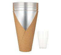 KiBcsLic 5 Piezas Caja para Ramo de Flores Caja de Envoltura para Regalos Base Decorativa Contenedor de Fiestas de Cartón Reforzado Adecuado para Centros de M, MarrÓn, Individual