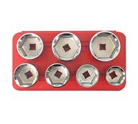 KiBcsLic 7 Piezas Removedor Dado Filtro Aceite Conjunto Extractores Funda Acero Almacenamiento Cómodo Adecuado para Reparación Coches Trabajo