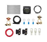 KiBcsLic Aislador de Batería DVSR Kit Completo Separador de Carga Automático Relé de 12V 140A con Carcasa Metálica Adecuado para Camionetas Y Vehículo, Cables Rojos de 2 M