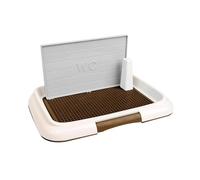 KiBcsLic Almohadilla para Orinal de Perro, Rejilla de Malla, Inodoro, Caja de Arena para Perros, Cómoda, Reutilizable con Protección de Pared, Bandeja para Ori, Café
