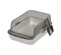 KiBcsLic Bandeja de Arena para Gatos con Entrada Baja Y Laterales Caja Sanitaria Semiencerrada de PP Recipiente Abierto para Arena Bandeja de Cama con