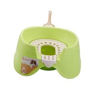 KiBcsLic Bandeja de Arena para Mascotas con Tapa Abierta, Recipiente para Arena de Gato Elevado para Todo Tipo de Arena para Gatos, Verde