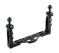 KiBcsLic Bandeja para Cámara Estante Universal Ajustable Estructura Ligera Resistente Doble Cabeza de Bola Compatible con Cámaras de Acción Adecuada, Negro