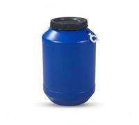 KiBcsLic Bidón Azul de Boca Ancha Gran Capacidad Barril Plástico Redondo Resistente a Impactos Tambor de HDPE para Uso Químico