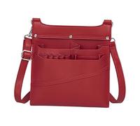 KiBcsLic Bolsa para Tijeras Estuche Portátil Organizador Pouch de Peluquería Funda Herramientas Material PU Cuero Apto para Barbero Estilista Mascotas Salón, Rojo