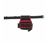 KiBcsLic Bolsa Portaherramientas de Cintura Tela Oxford 600D Riñonera Portaherramientas Impermeable Bolsa de Cintura para Electricista para Electricistas, Negro+Rojo