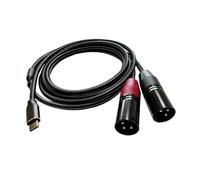 KiBcsLic Cable de audio USB C a 2 XLR macho de 3 pines, convertidor profesional de micrófono para portátil, equipo estéreo y amplificador, 1m