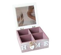 KiBcsLic Caja de Almacenamiento de Madera Organizador de Mesa Caja para Infusiones Portalápices Y Soporte para Cosméticos con Cuatro Divisiones Adecuado para O, PÚrpura