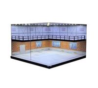 KiBcsLic Caja Protectora de Doble Capa para Exhibición de Coches a Escala 1:64, Ideal para Garajes Y Maquetas de Coches, Ladrillos Rojos