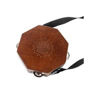 KiBcsLic Cajón Portátil para Principiantes, Tambor de Madera de Viaje Compacto Profesional, Instrumento Musical para Músicos Y Músicos Callejeros, Octágono Marrón