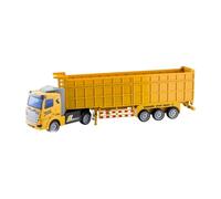 KiBcsLic Camión de Juguete Modelo Camión Semirremolque Transportador Portavehículos Volquete con Función de y Avance Estructura de PP Duradera, Amarillo, 32cm