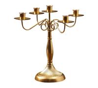 KiBcsLic Candelabros de Varios Brazos para Velas Cónicas en áreas de Y de Estar, Oro con 5 Brazos, Individual