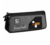 KiBcsLic Cartuchera de Doble Capa Multifuncional Portalápices de Gran Capacidad con Asa Diseño Moderno Estuche Rectangular con Asa para Adolescentes, Muchachos, Negro, Silencioso
