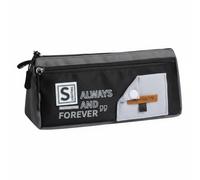 KiBcsLic Cartuchera de Doble Capa Multifuncional Portalápices de Gran Capacidad con Asa Diseño Moderno Estuche Rectangular con Asa para Adolescentes, Muchachos, Negro, Noche Oscura