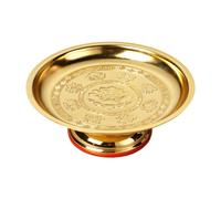 KiBcsLic Centro de Mesa con Frutero con Base, Soporte para Cuenco Decorativo, Plato Budista de Aleación para Frutas, Cuenco de Ofrendas para Rituales de Adorac, tal como se describe, 8 Inch