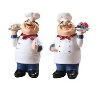 KiBcsLic Chef Ornamento Escultura Figura Decorativa de Cocina Estatua Artística de Resina con Detalles Delicados Adecuado para Gabinete Cafetería Estud, Multicolor, como se Describe