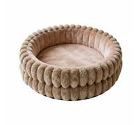 KiBcsLic Cojín Nido de Doble Capa Cálida y Acogedora Diseño Envolvente 360° para Gatos, Cachorros, Interior, Suelo, Café, 40CM