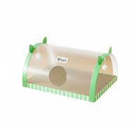 KiBcsLic Conducto Rascador para Gatos Espacio Grande Área de Juego Transparente para Gatos Rascador de Cartón, Verde, S