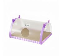 KiBcsLic Conducto Rascador para Gatos Espacio Grande Área de Juego Transparente para Gatos Rascador de Cartón, Morado, S