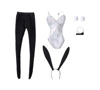 KiBcsLic Conjunto de Disfraz de Conejita para Cosplay, Medias Y Body a Escala 1/6