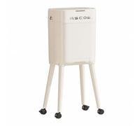 KiBcsLic Cubo Basura con Ruedas Móvil Basurero con Cajón Resistente Papelera para Cocina, White