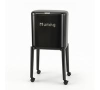 KiBcsLic Cubo de Basura de Cocina con Tapa y Ruedas Contenedor Papelera Bote Diseño Alzado Que Facilita el Día a Día Tapa de Presión de un Toque Cuerpo, Black