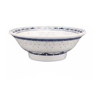 KiBcsLic Cuenco con Patrón Patrón Cerámico Tradicional Resistente a Caídas Bol Postre Chino Reados Vajilla para Restaurante, 5427.5 Azul Y Blanco Delicado