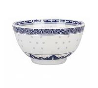KiBcsLic Cuenco con Patrón Patrón Cerámico Tradicional Resistente a Caídas Bol Postre Chino Reados Vajilla para Restaurante, 5324.5 Azul Y Blanco Delicado