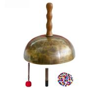 KiBcsLic Cuenco de Meditación Cuenco Tazón Tibetano Campana Martillo Desmontable de Cobre para Golpeo Suave y Control Cómodo Adecuado para Meditación Respiración Rutinas Tranquilas, 19-20 Cm