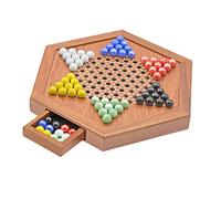 KiBcsLic Damas Chinas de Madera de 30 Cm (12 Pulgadas), Juego de Mesa Halma, Hecho a Mano, Ideal para Fiestas.