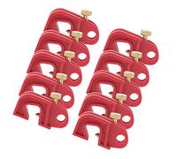 KiBcsLic Dispositivo de Bloqueo para Interruptores Automáticos Universal con Tornillo Giratorio Seguro para MCB de hasta 13mm Fabricado en Nylon Reforzado con, Rosso