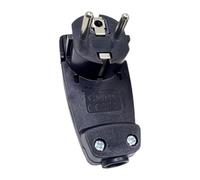 KiBcsLic Enchufe macho, enchufe recableable, Alemania, UE, tapa trasera deslizante, cable de extensión, Negro