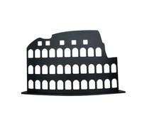 KiBcsLic Escultura Calada del Estructura Anfiteatro Clásico Diseño Perforado Decoración del Coliseo de Roma Acabado Metálico Souvenir de Arquitectura Romana, Negro, Grande 62x8x38cm