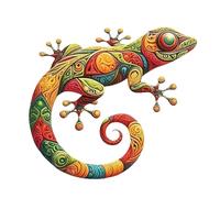 KiBcsLic Escultura de Pared de Metal con Diseño de Geco para Puerta de Entrada, Patio Y Jardín.