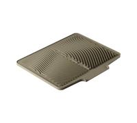 KiBcsLic Escurreplatos con Ranuras Resistente Al Temperatura Escurridor Platos con Canales Impermeable Alfombrilla Silicona para Encimera, Cocina, Fregadero, Olive Green