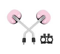 KiBcsLic Espejos Retrovisores para Motocicleta, Espejo Retrovisor con Herramienta de Instalación, Espejos Laterales para Manillares de 17-22 Mm/0,67-0,86, Rosa
