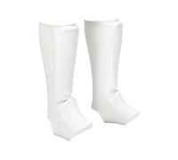 KiBcsLic Espinillera con Pie Resistente Al Desgaste Espinillera Punto Transpirable Canilleras para Entrenamiento, Array, Blanco Modelo Engrosado, L